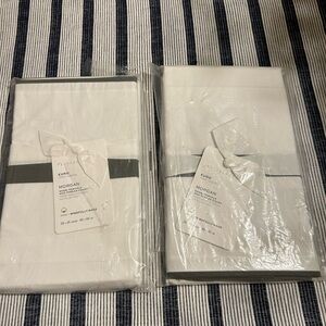 Pottery Barn White & Gray Euro Pillow Shams